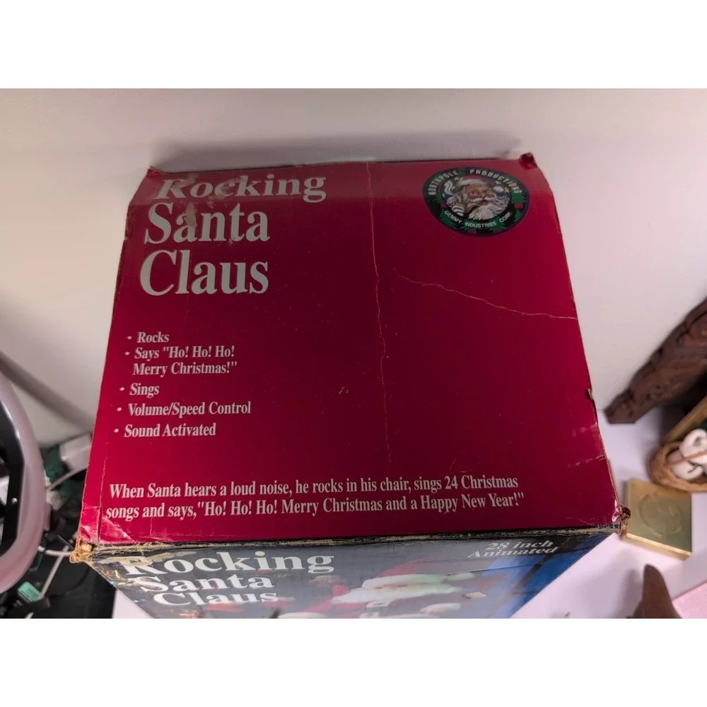 Vintage Rocking Santa Claus In Chair North Pole Productions Christmas 1991 Boxed